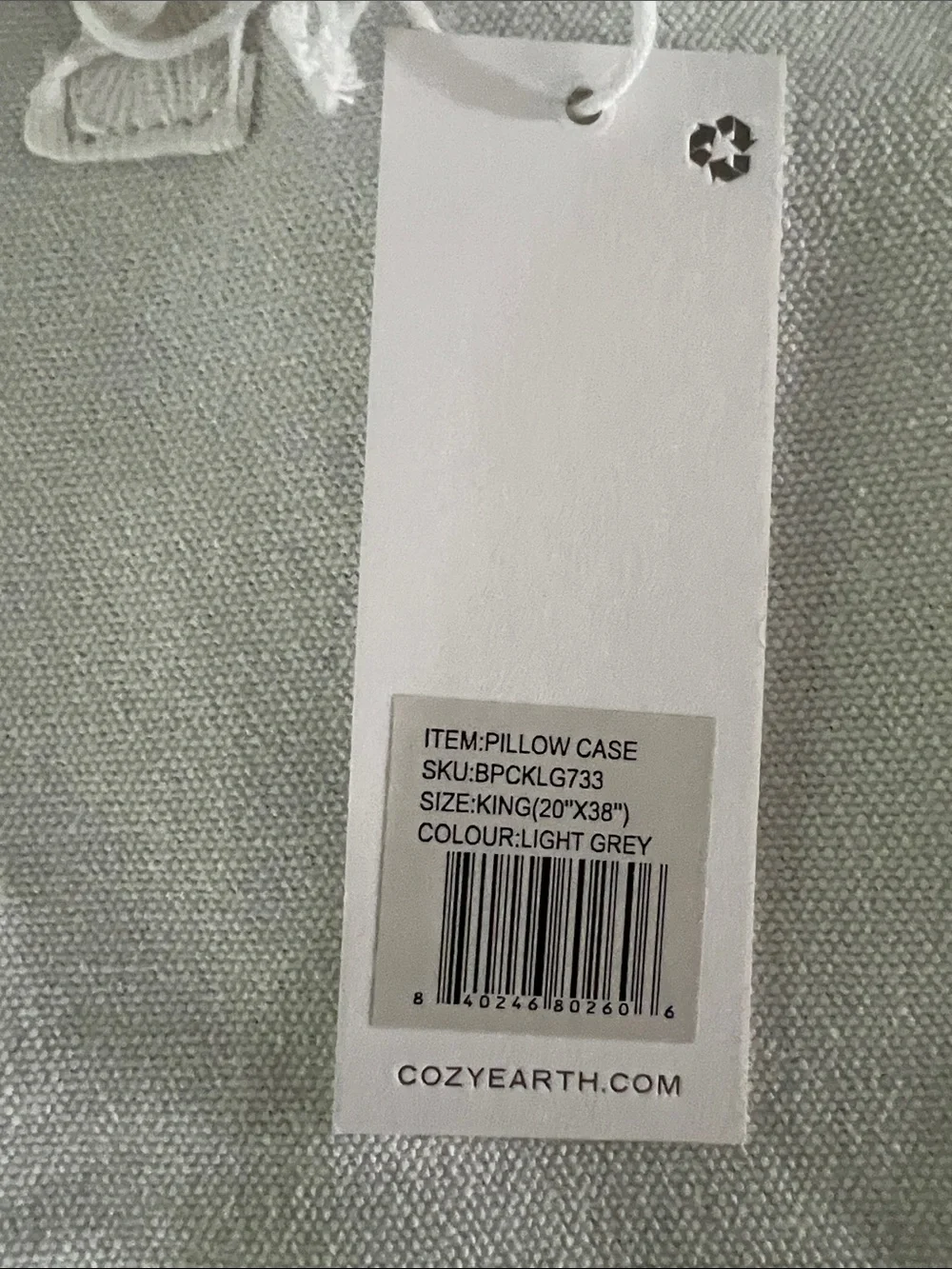 Cozy Earth Bamboo Pillowcases King Light Grey Set of 2 NWT Luxury Bedding